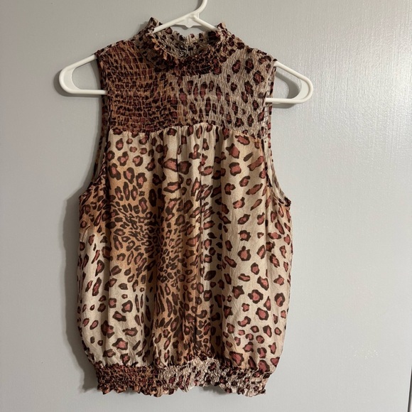 Ramy Brook New York Leopard Print Sleeveless Top Size Large - Picture 1 of 13